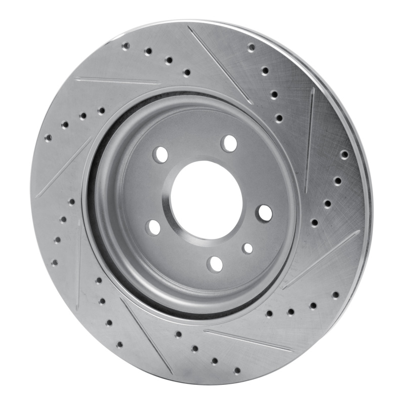 Buick Regal Sportback Brake Rotor (1) - Rear Left - R1 Concepts - Drilled & Slotted - Silver - `16-`20